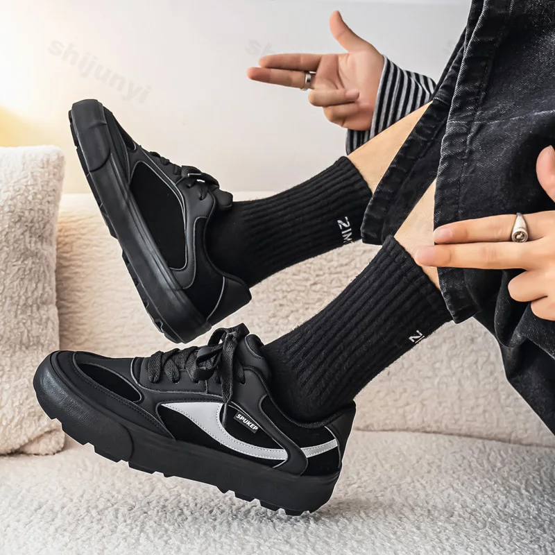 

Мужские повседневные туфли для доски, весна-осень 2023, новые трендовые уличные нескользящие кроссовки на шнуровке, модные винтажные удобные туфли на плоской подошве