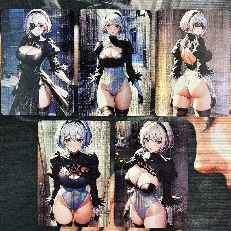 بطاقات مجموعة شخصيات أنيمي ، ألعاب ذاتية الصنع ، ACG Girl ، NieR Automata ، YoRHa ، No 2 ، Type B ، 2B ، ذاتية الصنع ، بطاقات فلاش ، اللون ، 5 ، مجموعة