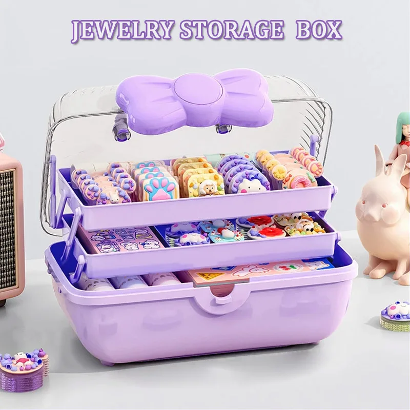 EPIKTO-Multi-functional Household Organizer, Children's Jewelry Storage Box, Headband, Hair Card, Rubber Bead, Small Things Orga