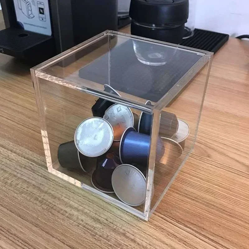 Wholesale Acrylic Capsule Coffee Storage Box Holder Transparent Dustproof Case with Lid  Nibs Paper Clips Wholesale School