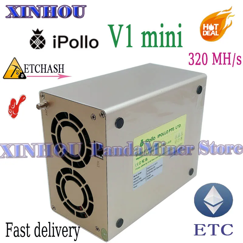 

New iPollo V1 mini WiFi Miner 320MH/s ETHW ETHF ETC QKC CLO POM ZIL Mining Better than Antminer E9pro IceRiver KS0 KS3 JASMINER