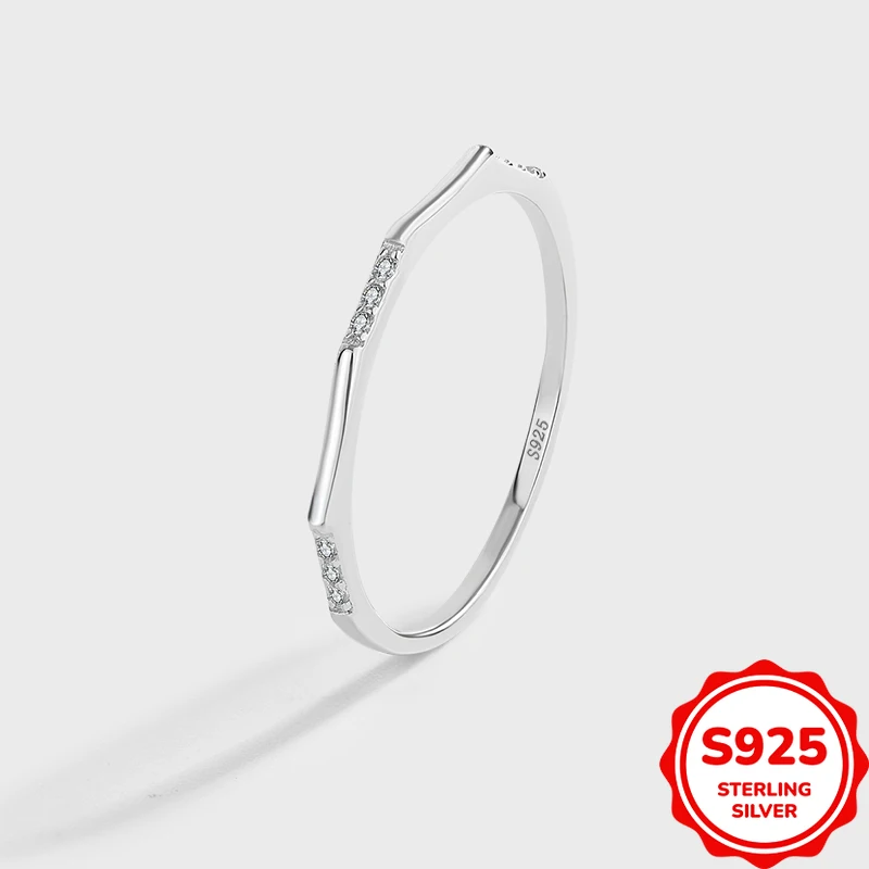 

Versatile Authentic S925 Silver Bamboo Ladies Elegant Temperament Ring for Commuting