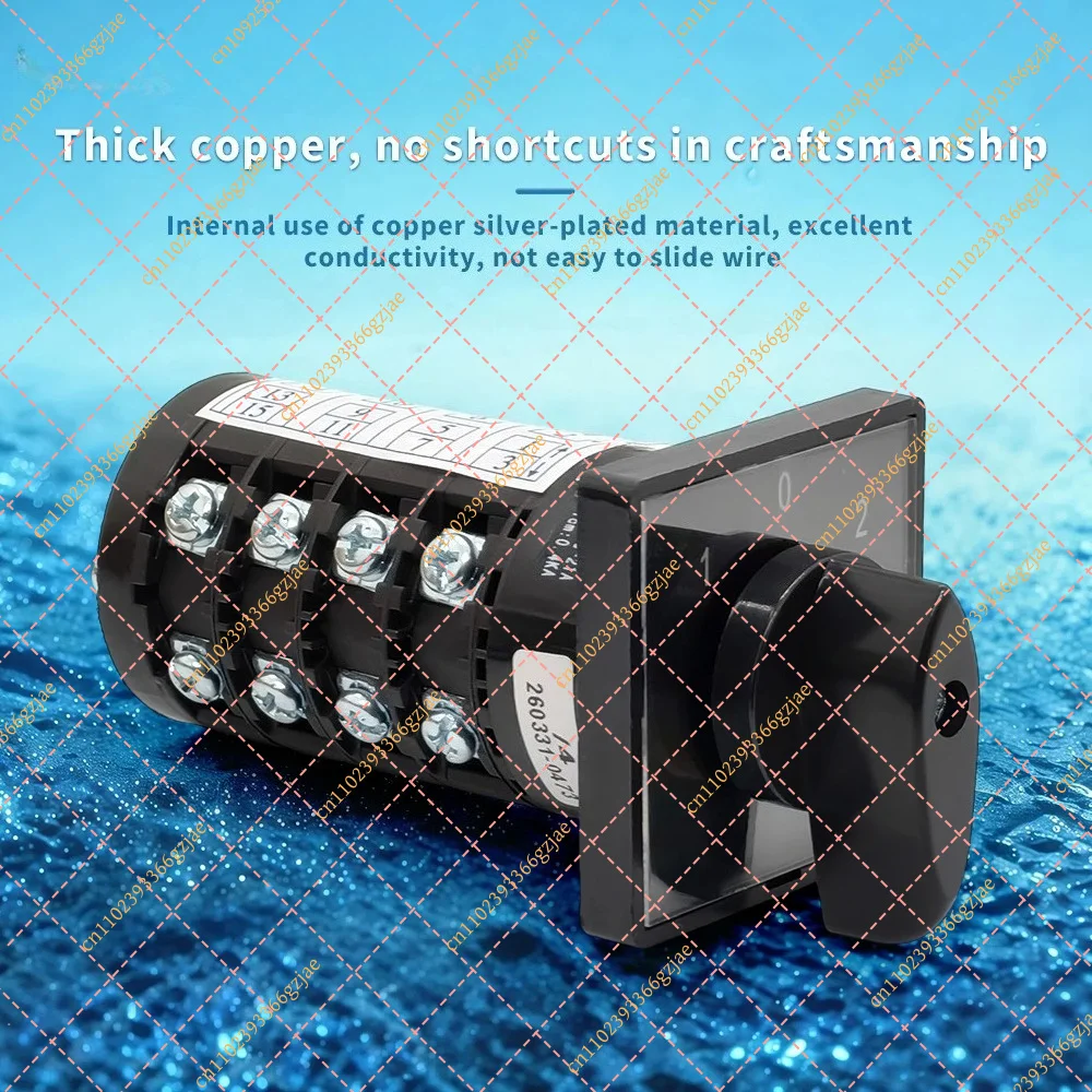 HZ5B-20/4 Rotary Selector Switch 3 Position ON-OFF-ON 20A Silver Contact Dual Power Control Cam Switch, Replacement Part