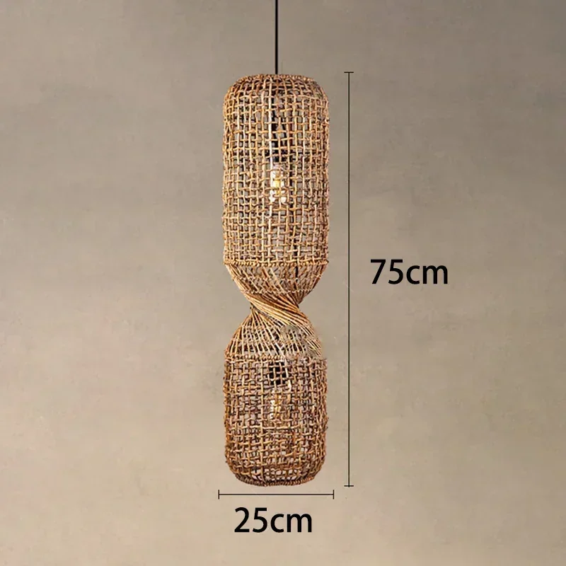 Japanse Wabi Sabi Retro Rotan Hanglamp Zen Tea Room Homestay Hotel Restaurant Bar Kroonluchter Home Decor Verlichting