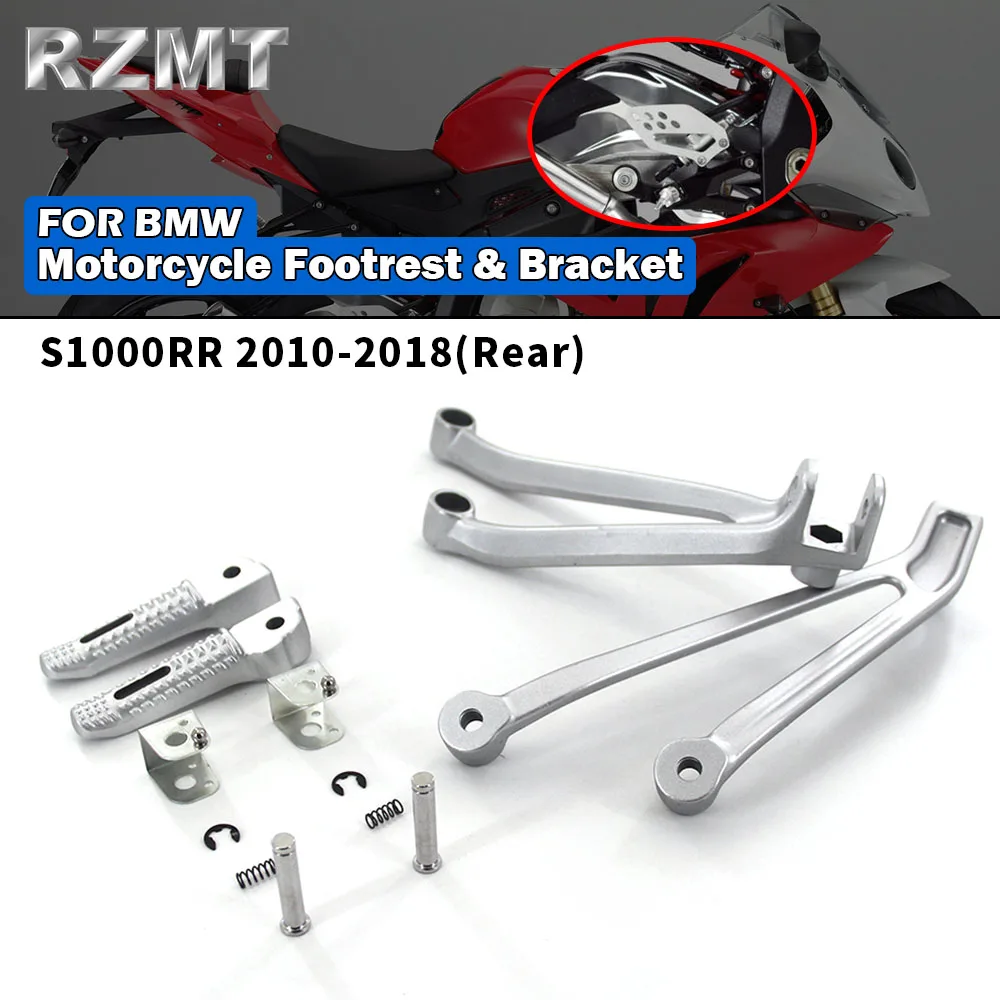 Motorcycle Footrest & Bracket For BMW S-1000RR 2010-2018 Folding Parts Rear Passenger Foot Rests Pedal Bracket Assembly Kit