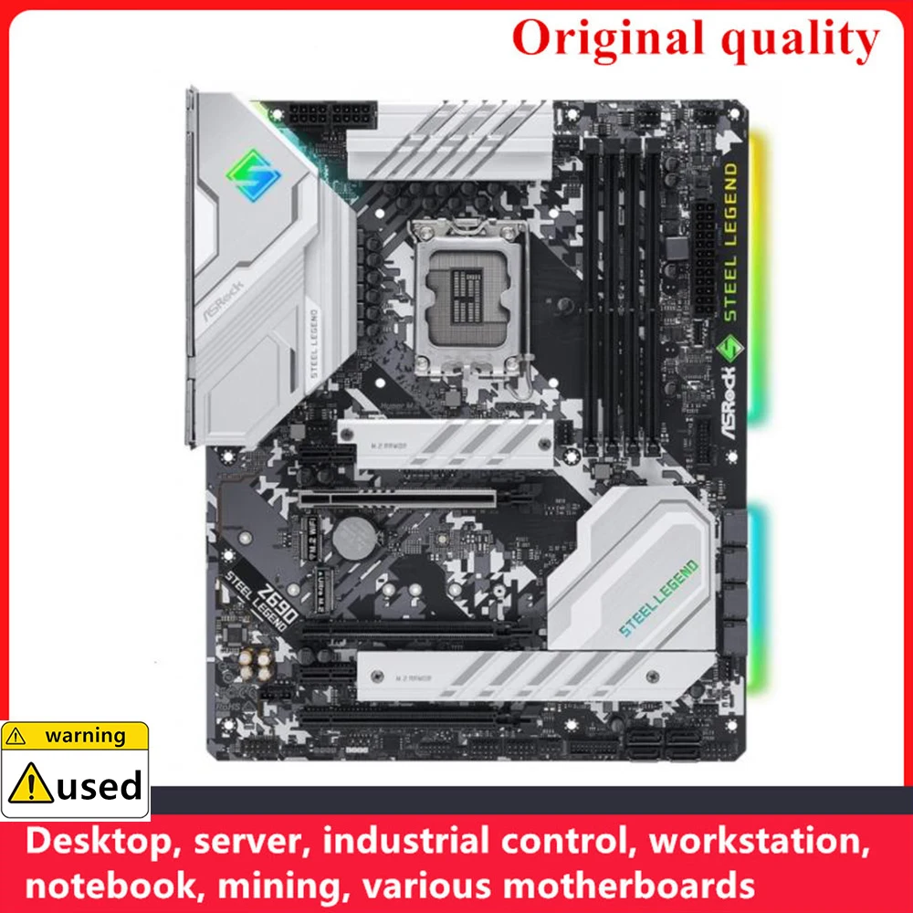 Used For ASROCK Z690 Steel Legend Motherboards LGA 1700 DDR4 128GB ATX For Intel Z690 Desktop Mainboard M.2 NVME SATA III