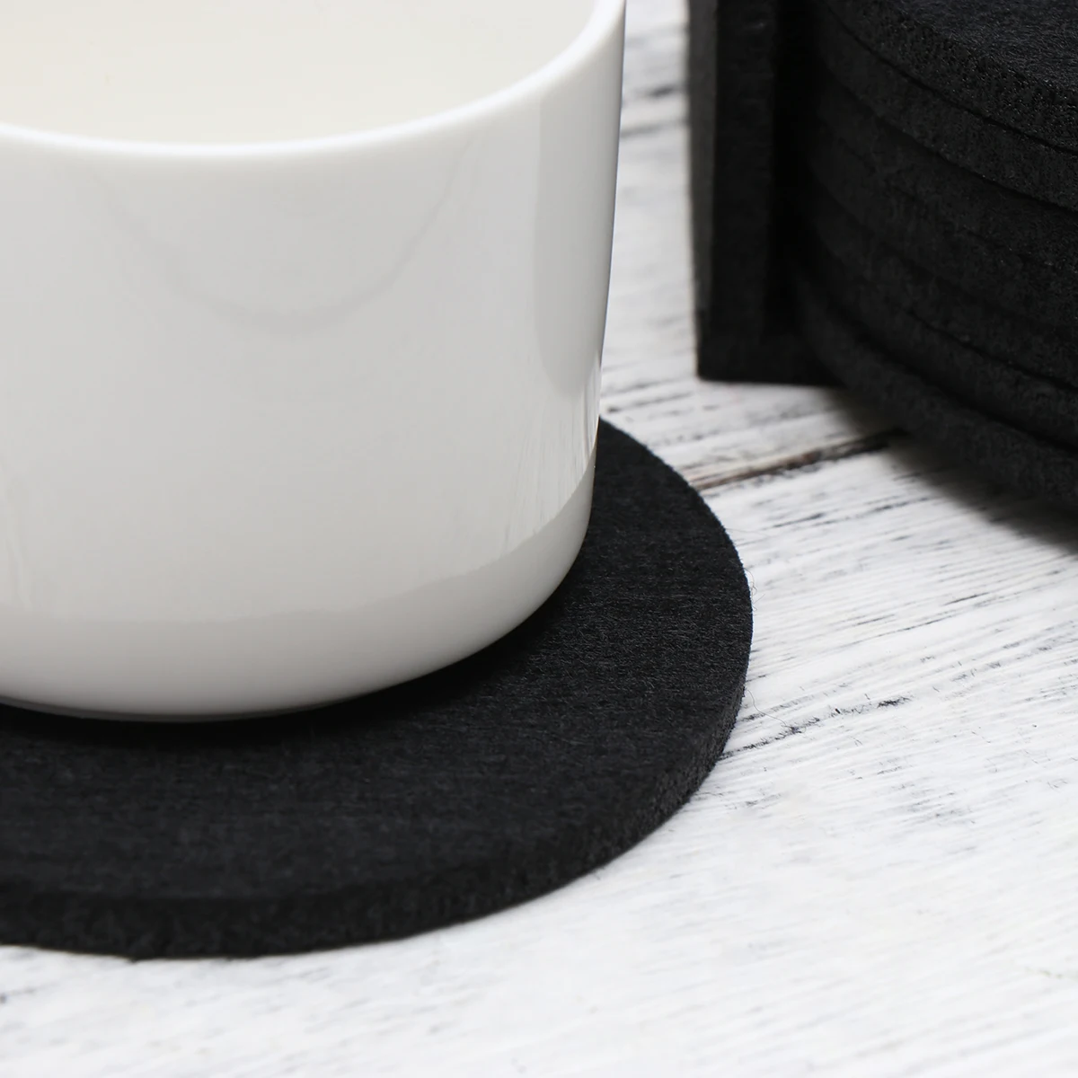 

8 Pcs Coasters Cup Mat Felt Heat Insulation Placemat Absorbent Round Pad for Tables Non Slip Furniture Protection Home