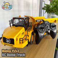 1/18 Rc Truck Dumper Huina 1553 Excavator Crawler 9Ch 2.4G Radio Controlled Car Electric Vehicle Tractor Model Toys for Boy Gift