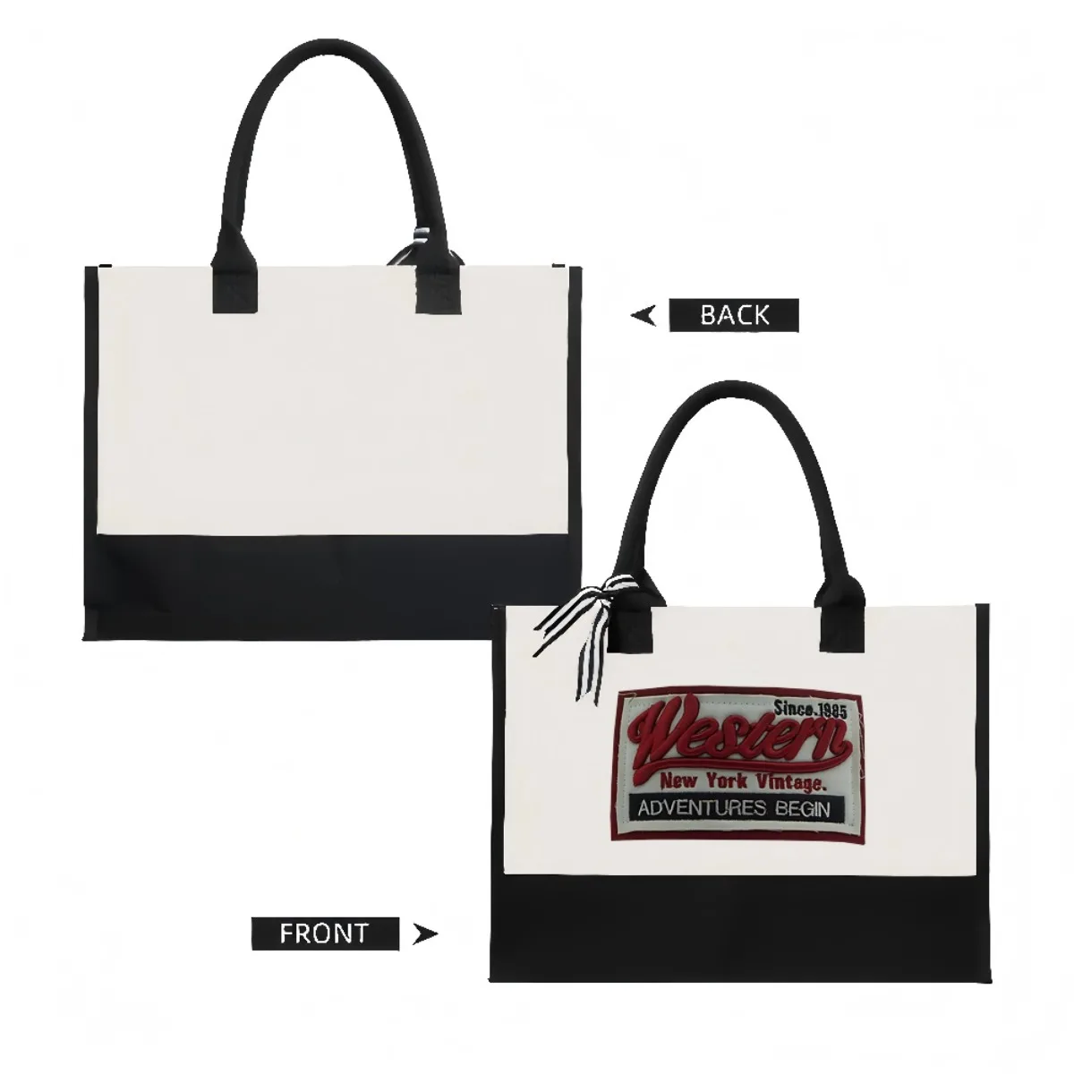 غرب نيويورك خمر 2026 جديد وصول موضة عملية واسعة قابلة لإعادة الاستخدام حمل حقيبة نمط طباعة 2 لهجة الثقيلة كبيرة Sho