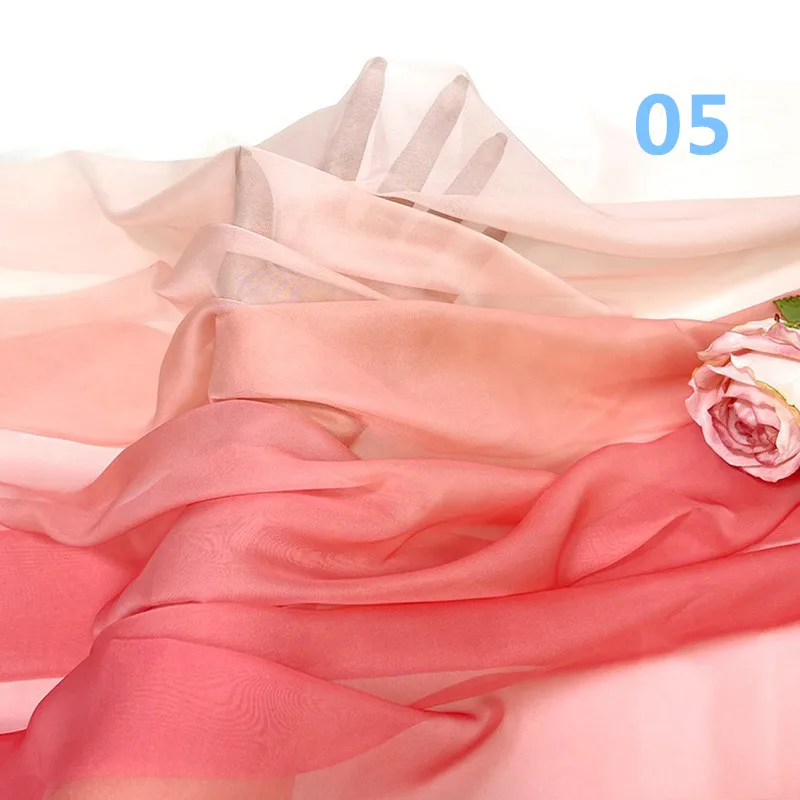 100x150cm Farbverlauf Chiffon-Stoff DIY Regenbogen Abendkleid Tanzkleid Nähmaterial Bedruckter Seidenstoff Bühnenkostüm Dekorationsmaterial – Detail 10