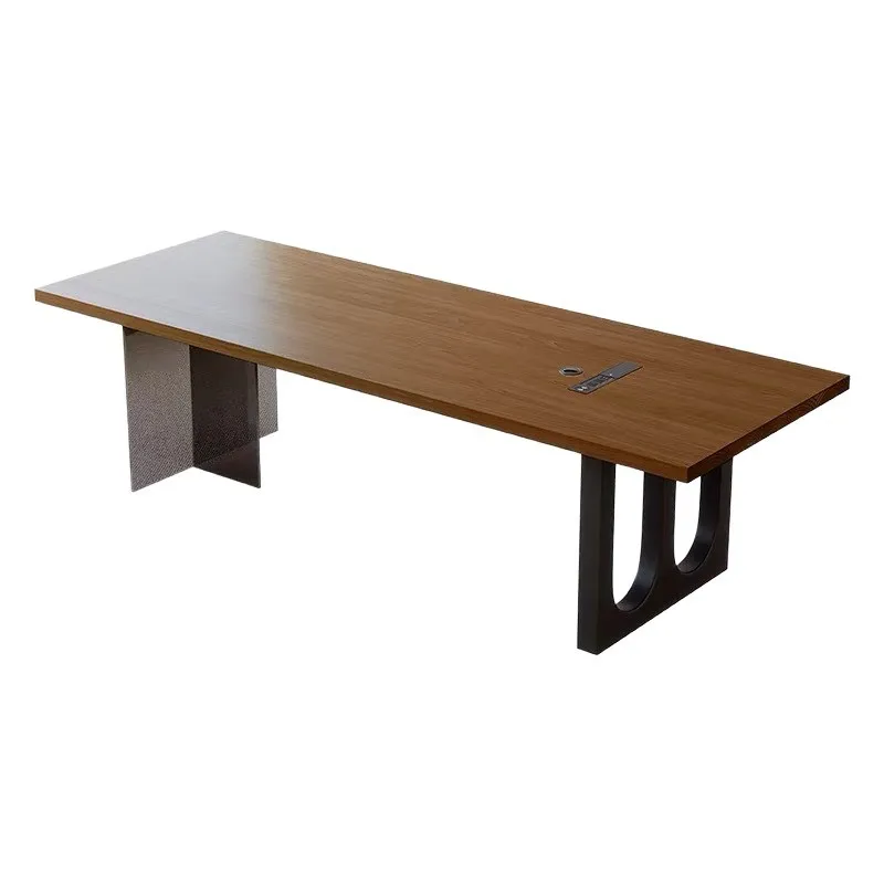Immagine 7: Scrivania Flottante in Acrilico e Legno Stile Italiano, Moderna e Semplice per Soggiorno e Studio, Arredamento per Ufficio e Casa FYFD