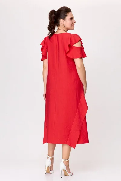 フリルスリーブのロングサマードレス