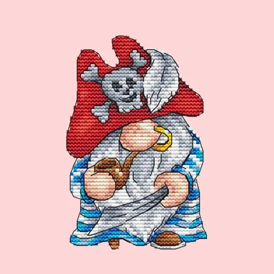 Dwarf Series Counted DIY Cross Stitch Kits, Fridge Refridgerator, Home Craft, Christmas Cross Stitch Set, 8-pirate dwarves 1