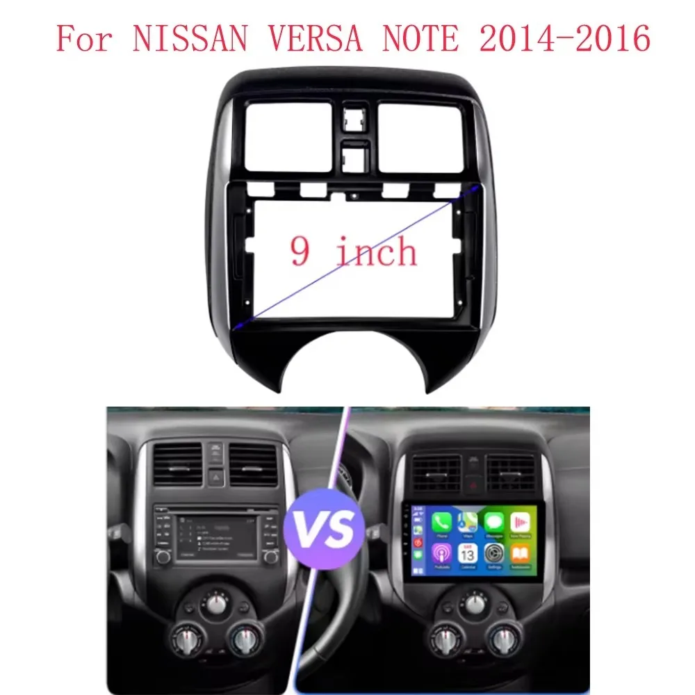 

For 2014-2016 Nissan Versa Note 9 Inch Car Radio Stereo Android GPS MP5 Player Frame Panel 2DIN Casing Fascia Dash Cover