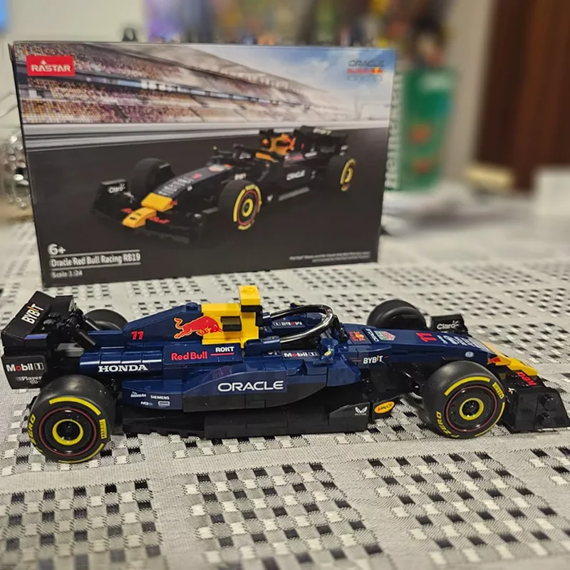 1:8 Technical F1 Redbull RB19 #1 Max Verstappen #11 Perez Racing Formula Building Block Model MOC RC Car Brick Toys 2509PCS