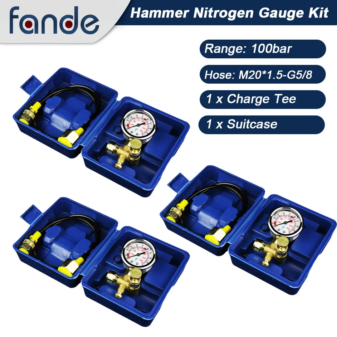 Pressure Test Kit Hammer Nitrogen Charging Accessories 1400PSI 3PCS