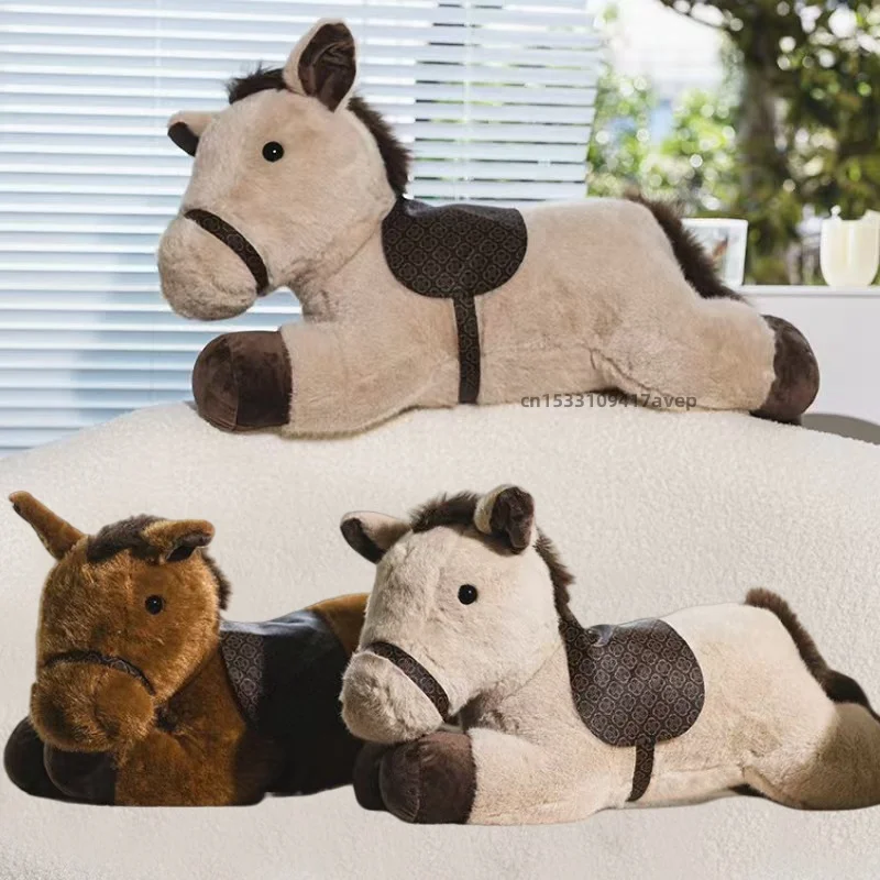 

30-60cm Simulation Horse Plush Doll Brown White Lifelike Animal Horse Plush Toy Home Decoration Birthday Gift For Boys