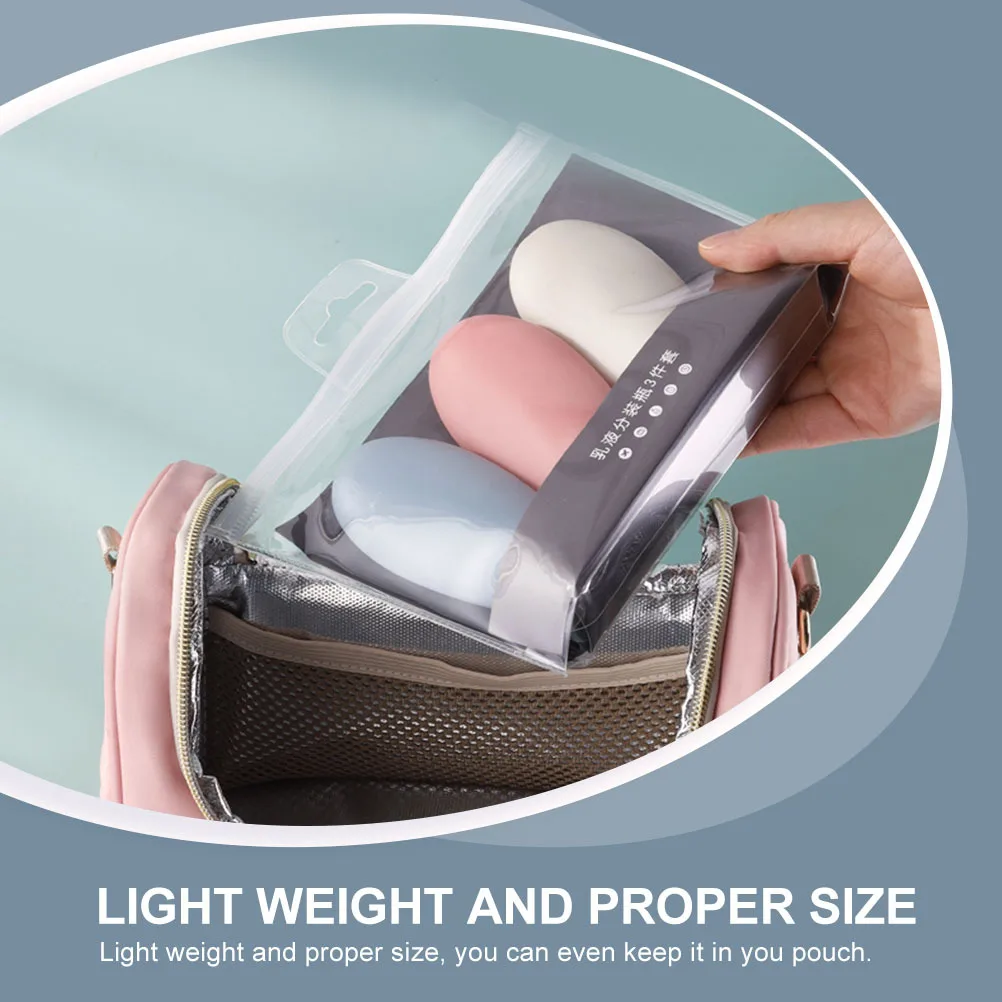 Botellas de aseo portátiles de silicona, contenedores rellenables a prueba de fugas de 60Ml para cosméticos, champú, loción, esencial de viaje, 3 uds.