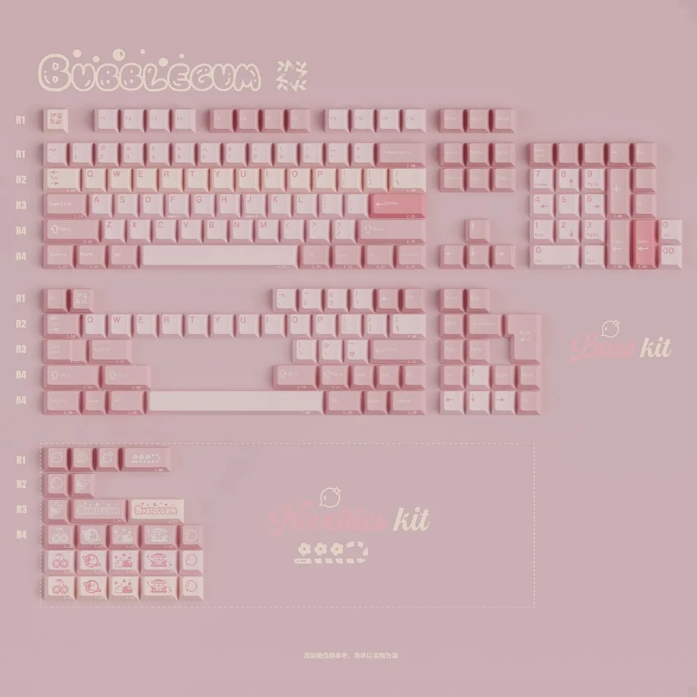 JTK Bubblegum Pale Pink Theme Keycap Set PBT Custom Keyboard Cap Cherry Profile KeyCap for Mechanical Keyboard Accessories Gifts - Image 5