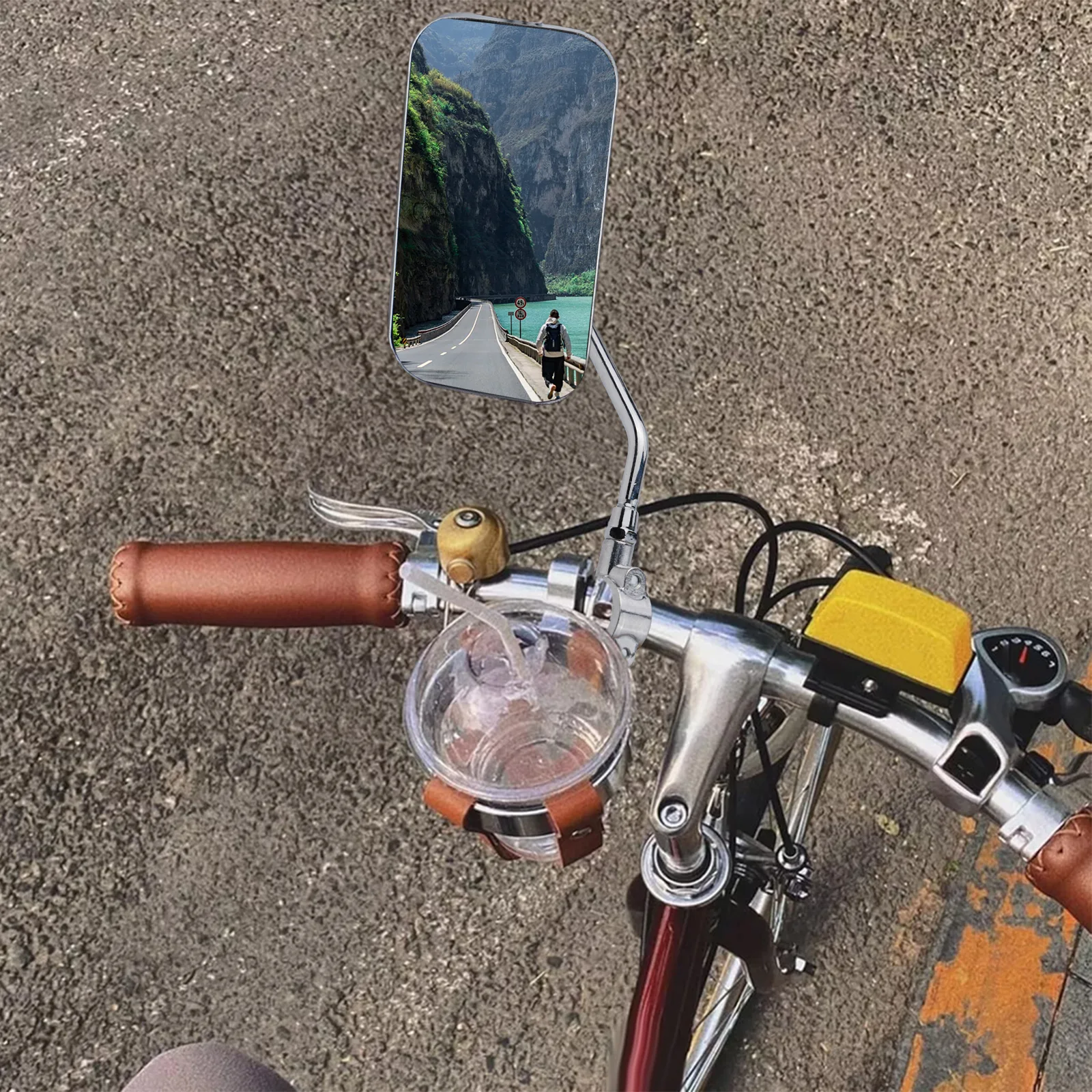 Practical Bike Mirror Bike Mirror Rearview Mirror Bike Mirror Clear View For Handlebars Shatterproof Convex Mirror