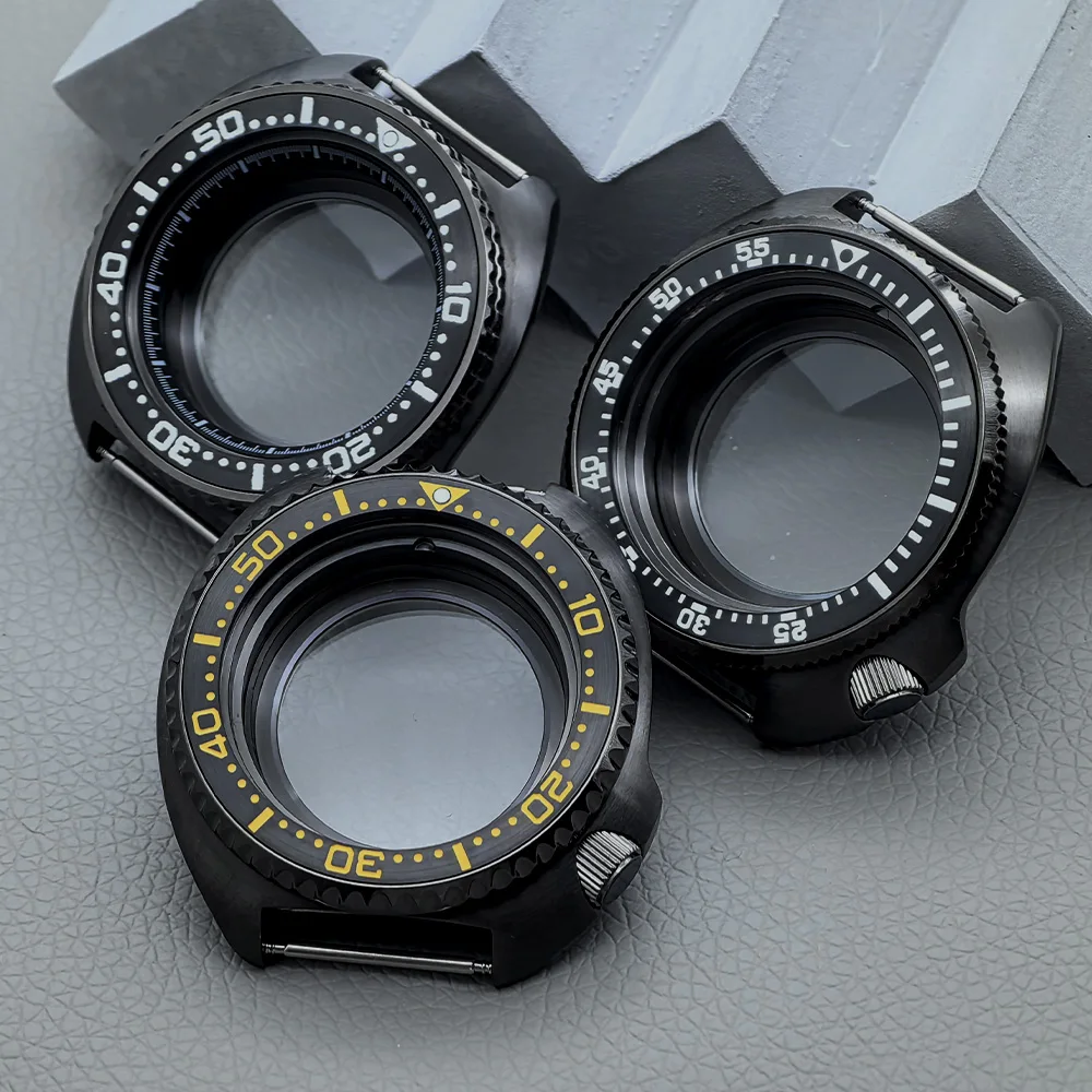 Black NH35 Watch Case 6105 6309 Turtle Case Fits NH34 7S26 NH35 NH36 Automatic Movement Watch Case