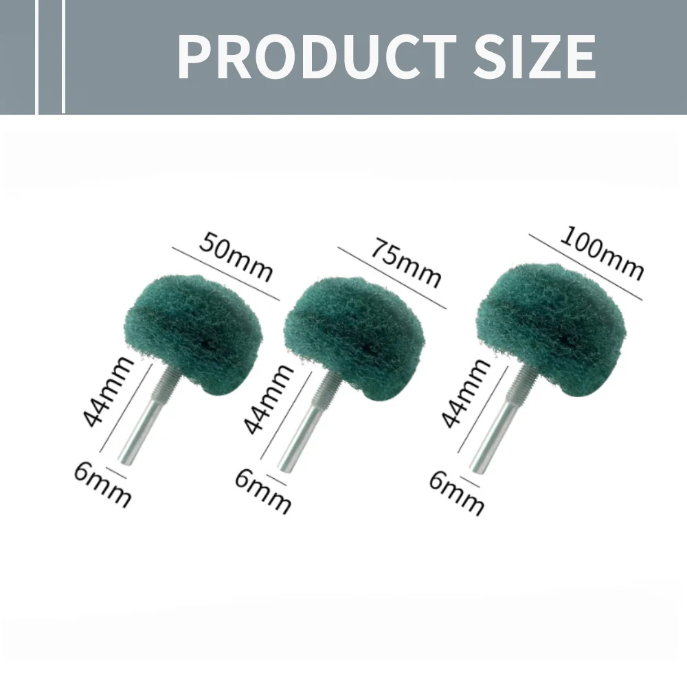 5Pcs Non Woven Abrasive Drill Cleaning Kit Buffing Polishing Wheel Set 6mm Shank 2/3/4 