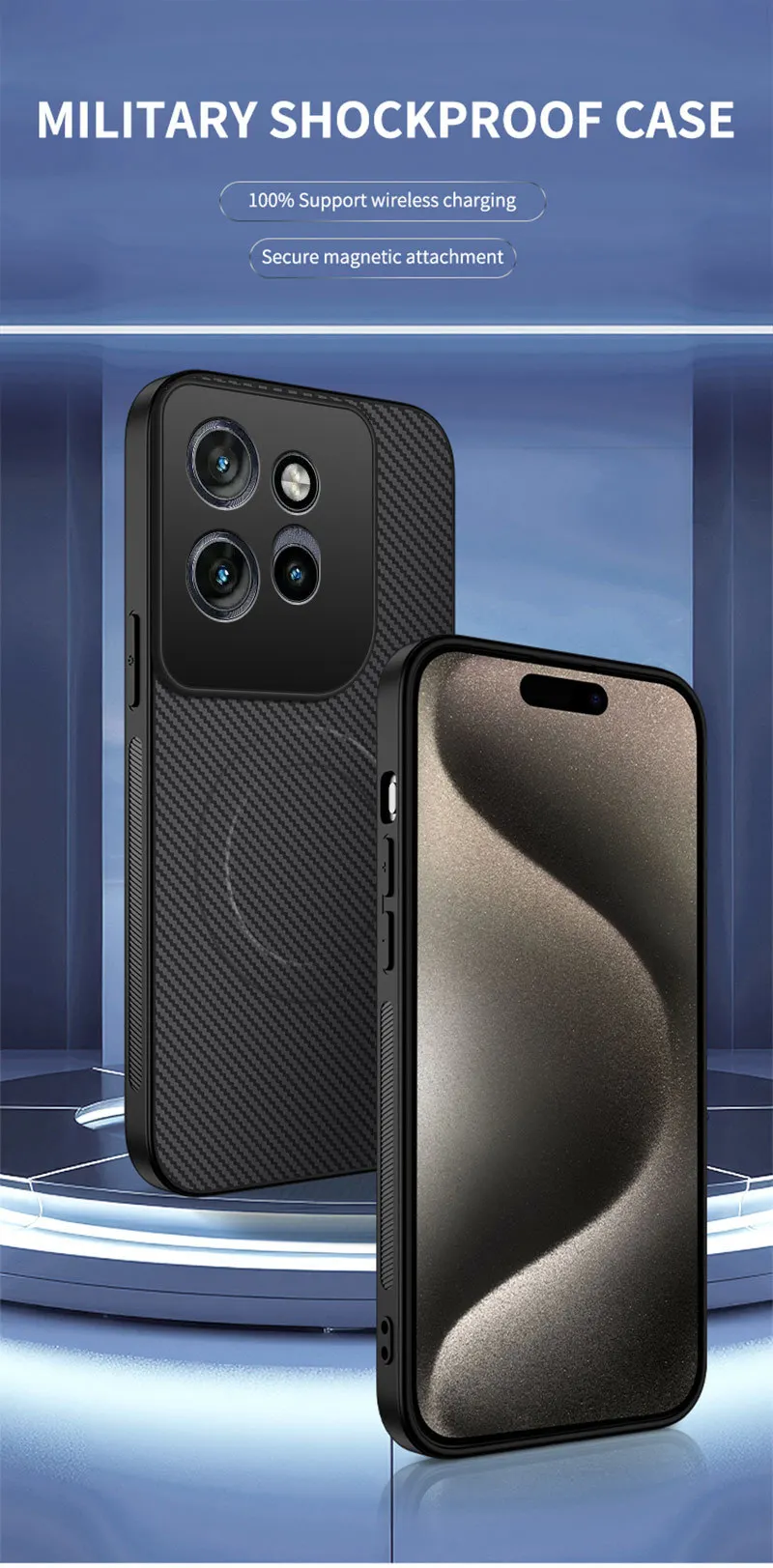 حافظة لهاتف موتورولا موتو G67 باور إيدج 70X70 حافظة هوائية من ألياف الكربون من السيليكون الناعم المغناطيسي غطاء خلفي واقٍ لهاتف Edge70 #5