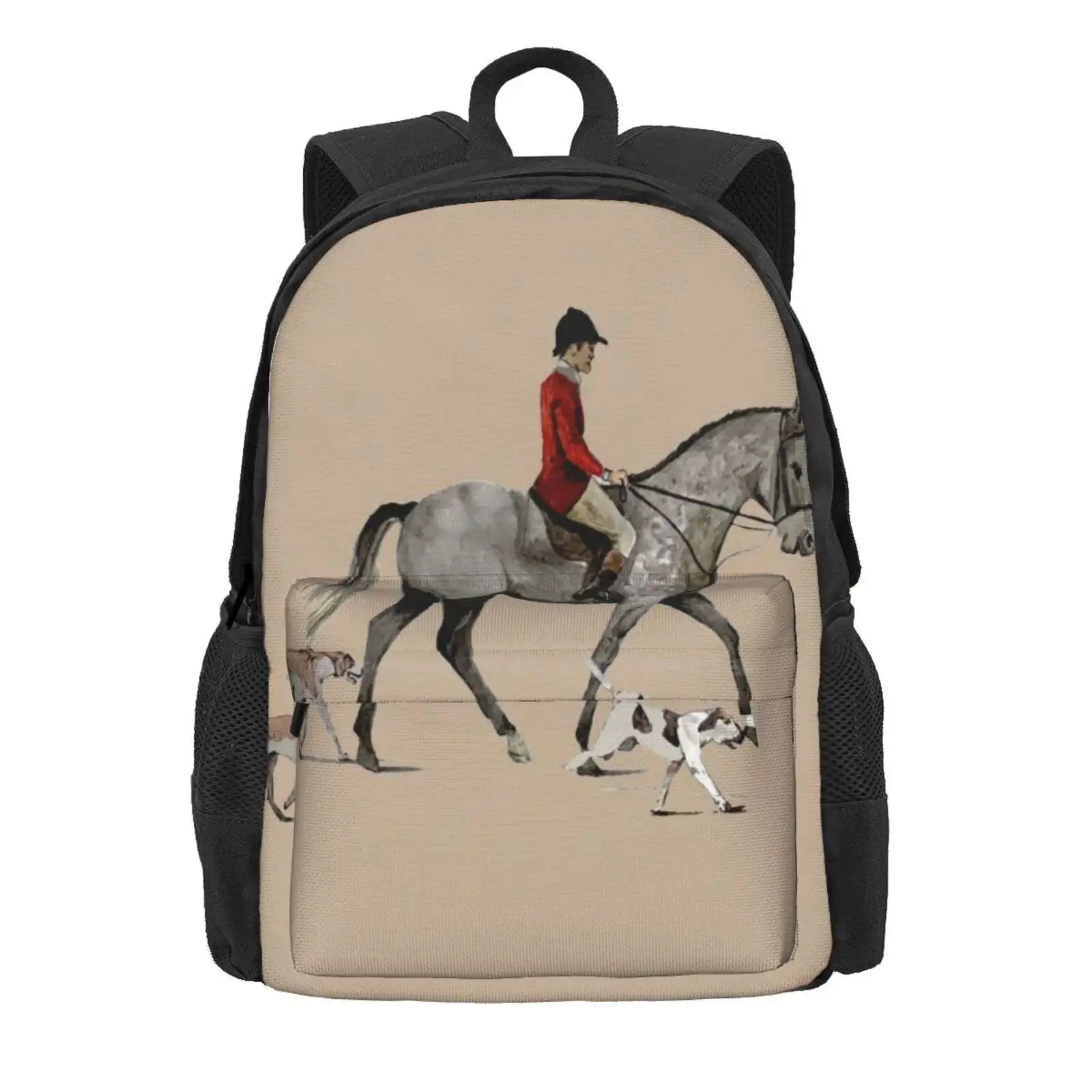 Fox Hunt Hot Sale Schoolbag Backpack Fashion Bags England Fox Hunt Horses Horse Riding