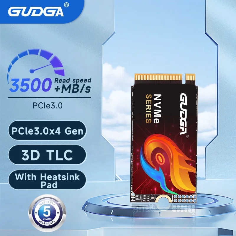 GUDGA M2 NVMe SSD128GB 256GB 512GB 1TB PCI-e 3.0X4 Disco rigido solido PCIe 3.0 2242 3500/MBS Archiviazione completamente nuovo per tablet portatili