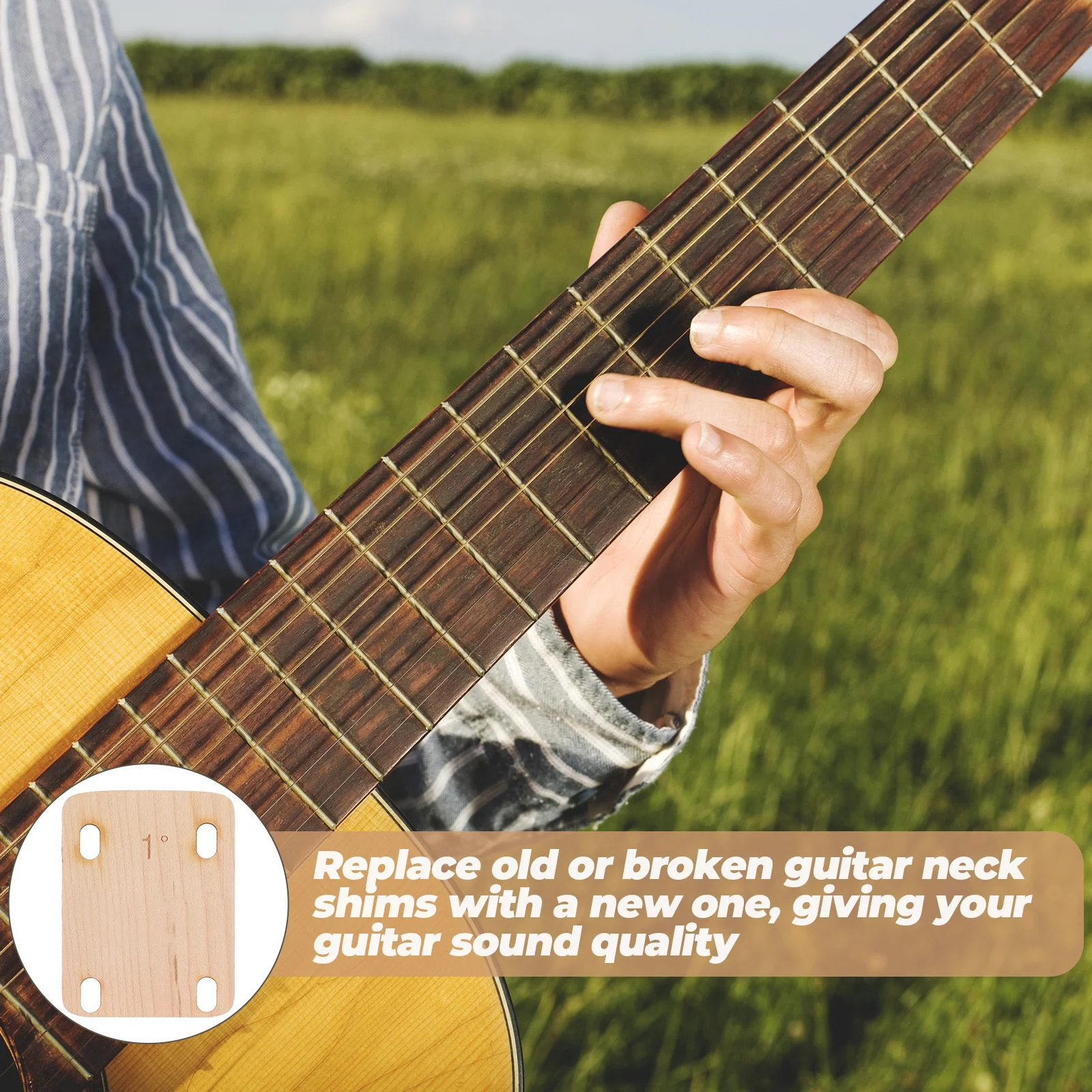 

3 Pcs Guitar Reinforcing Plate Neck Accessories Repair Electric Heightening Spacer