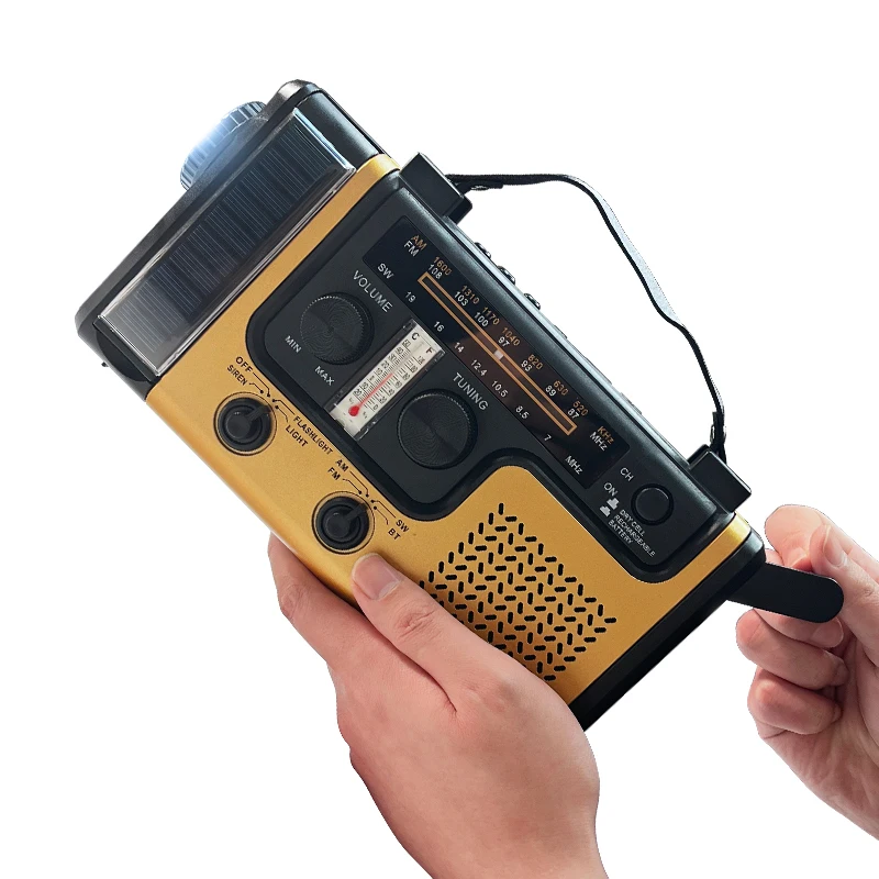 

Метеостанционное радио AM/FM/SW с автономным питанием и аккумулятором емкостью 2000 мАч, портативное солнечное радио, ручной радиоприемник, фонарик для экстренной помощи