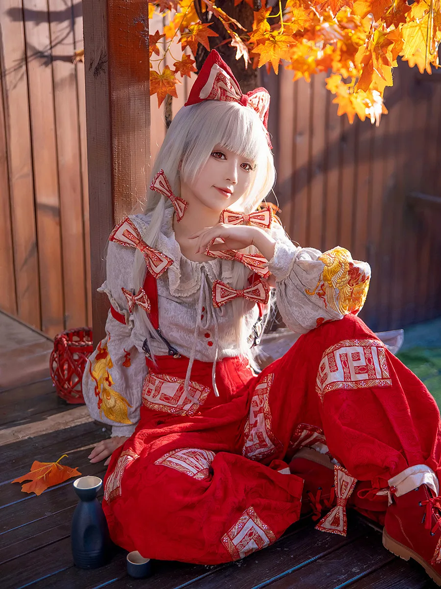 Fujiwara no Mokou Fashion Uniforms Dress Game Touhou Project Cospaly Costume Anime Women Role-playing Clothing Sizes S-XXL 2024