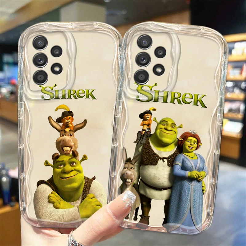 Funny Cartoon Shrek Disney For Samsung Galaxy A55 A73 A72 A71 A54 A52 A51 A50 A35 A34 A33 Soft Transparent Wave Oil Phone Case