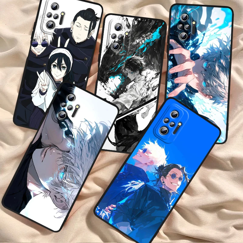 Spell Battle Anime Fashion For Xiaomi Redmi Note 13 12R 12 12S Turbo 11 11T 11S 10 10S Pro Plus 5G Black Soft Phone Case