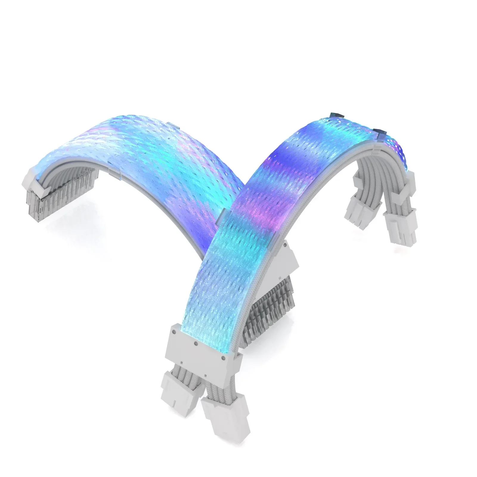 ARGB-Cable de extensión de fuente de alimentación, 24P, 2x8P, tarjeta gráfica, LED, extensión luminosa de neón para placa base, decoración de chasis de ordenador