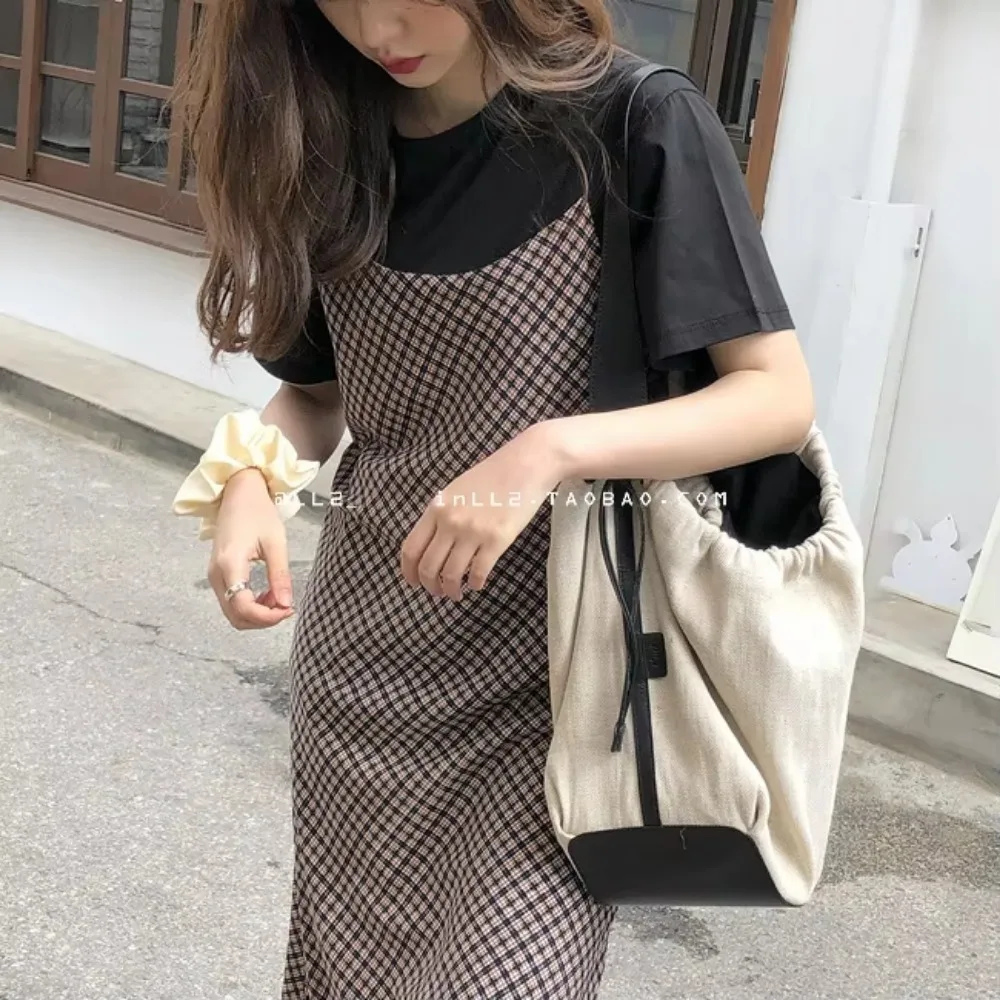 Miya Fuzzyk Japanese Street Retro Contrast Light Crossbody Mesh piccola borsa una borsa a tracolla borsa semplice borsa da donna Tote Bags