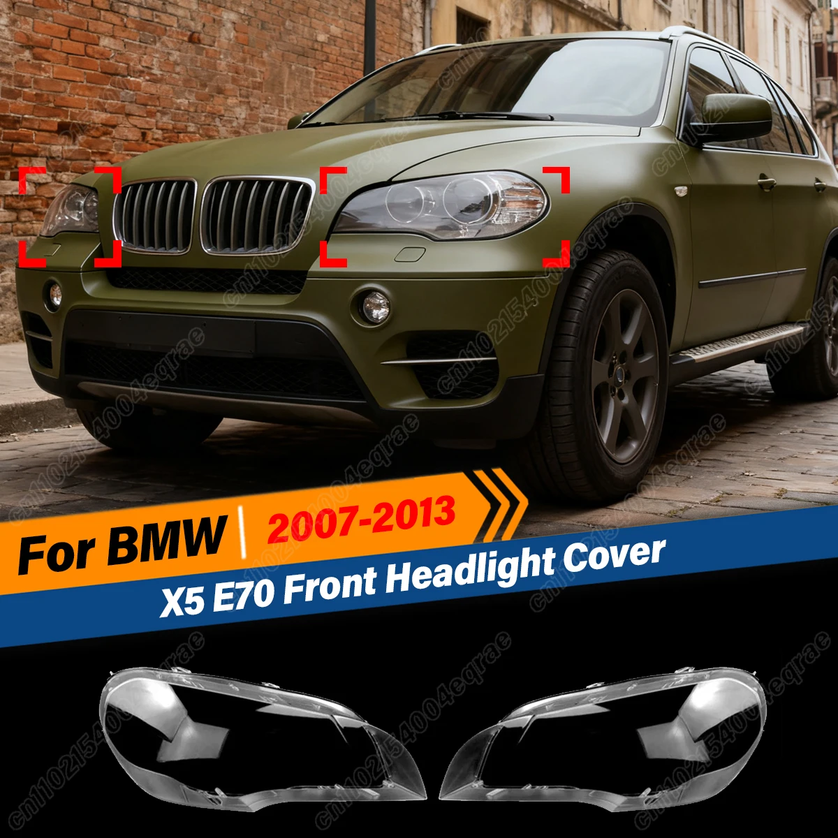 

For BMW X5 E70 2007 2008 2009 2010 2011 2012 2013 Auto Front Headlight Cover Headlamps Lampshade Lens Transparent Body Kits