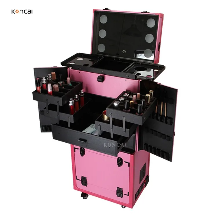 Hair Stylist Trolley Storage Box, Beauty Salon, Travel Nail Polish, Lipstick Brush Holder  Professional Factory