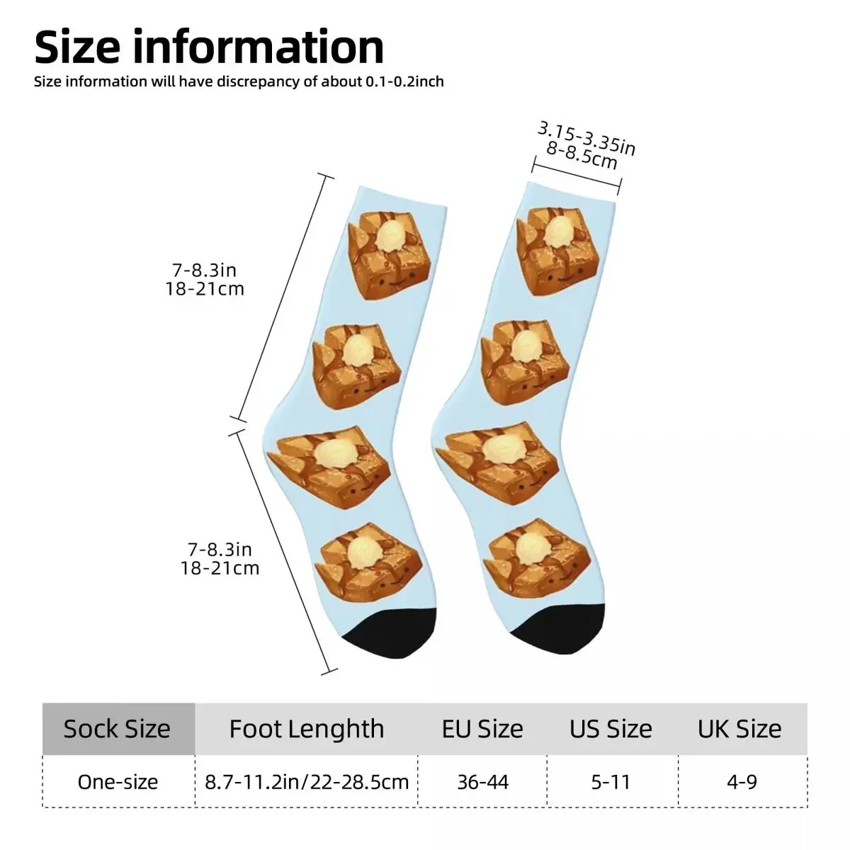 Fancy French Toast Socks Harajuku Sweat Absorbing Stockings All Season Long Socks Accessories for Unisex Gifts