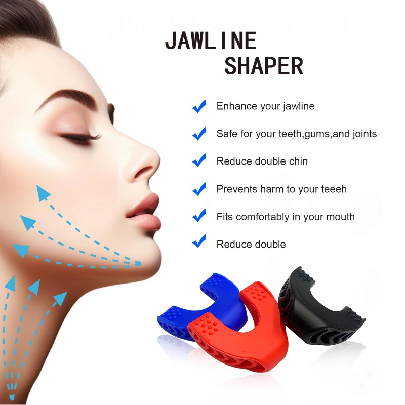 40/50/60LBS 실리콘 U 모양 턱 라인 운동기 얼굴 얼굴 근육 트레이너 목 토닝 Jawline Jaw Chew Double Chin Reducer