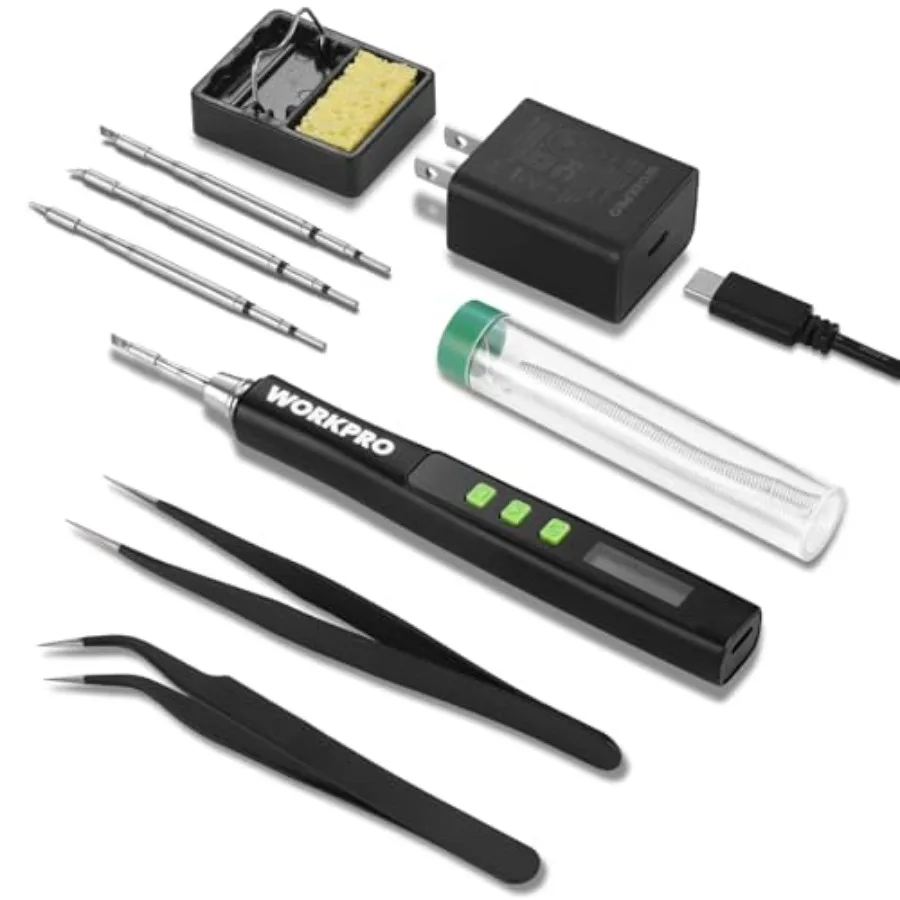 

DC Soldering Iron Kit Fast Heating Soldering Iron Pen with 3 Tips Portable Lightweight Solder Iron for Electronics Metal DIY Ac