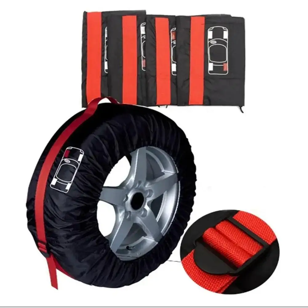 Universal Spare Tire Cover Case Polyester Car Tyre Storage Bags Automobile Tyre Accessories Auto Vehicle Wheel Protector