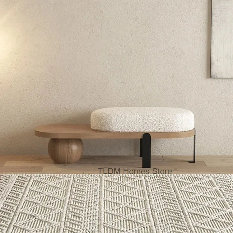 

Creative Ottomans Home Door Shoe Change Stool Entrance Bedroom Bedside Stools Solid Wood Bench Living Room Furniture