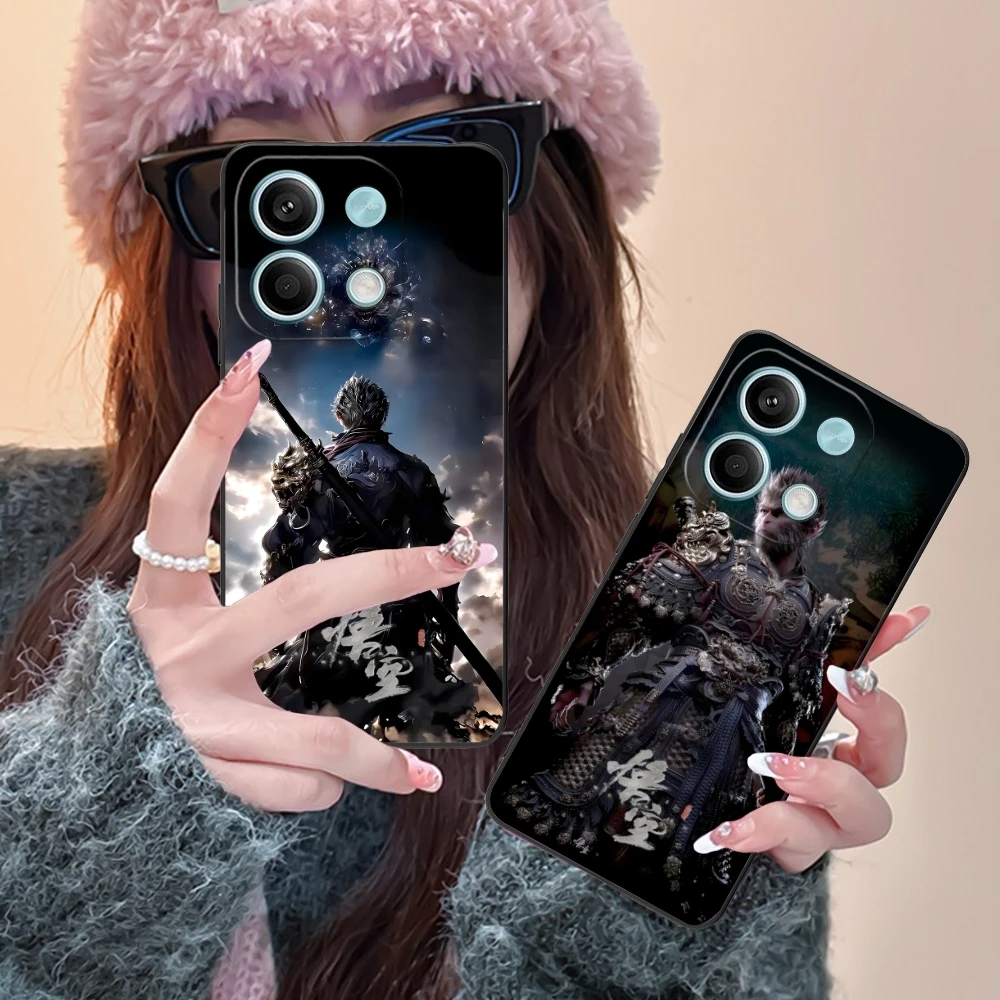 Black Myth Wukong Mobile Cell Phone Case for Xiaomi POCO M6 M5 M4 M3 X6 X5 X4 X3 F6 F5 F4 F3 F2 C40 Pro GT 5G Black Cover Shell