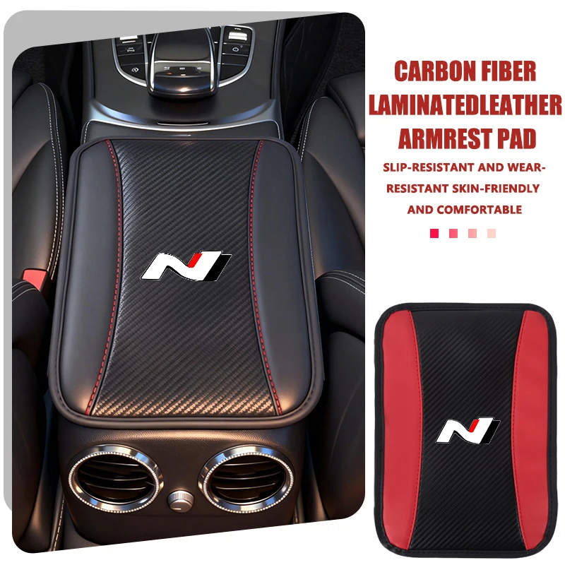 Image of Für Hyundai Auto Mittelkonsole Ellbogenstütze Armlehnenbox Wasserdichte Anti-Schmutz-Matte N Line i20 i30 Sonata Tucson Azera