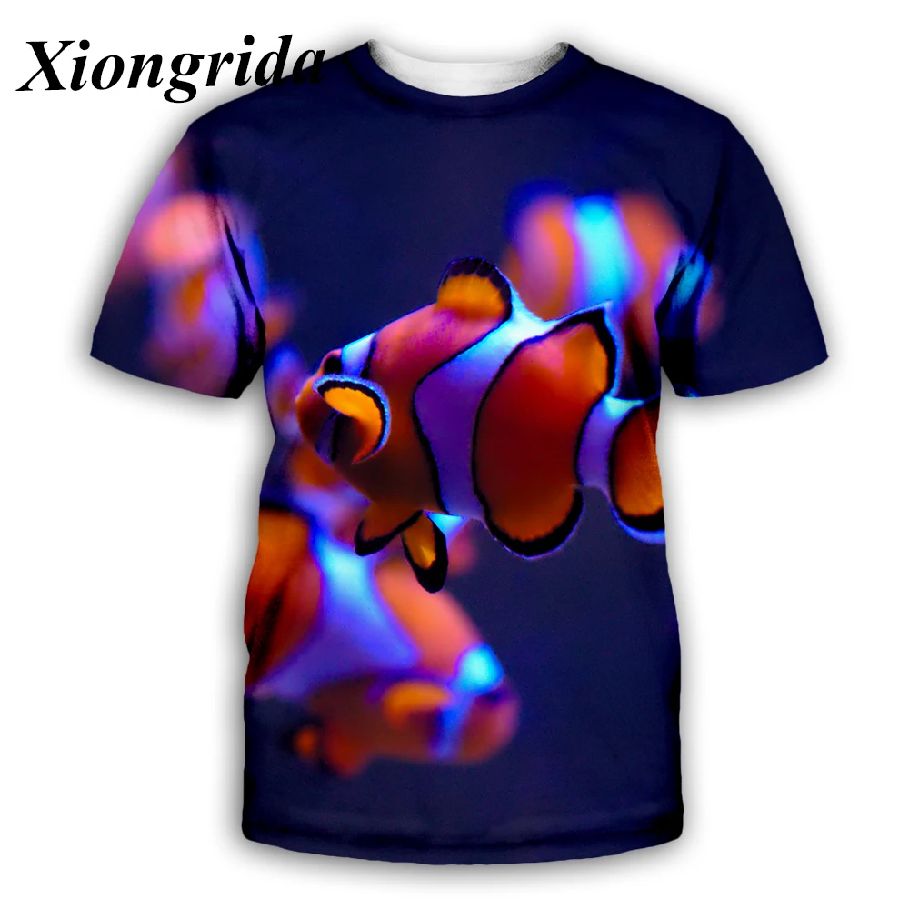 Novelty Clown Fish 3d T Shirt Men Casual Short Sleeve Tropical Fish Print Tee Summer Harajuku Fashion Streetwear Unisex Top S-5X