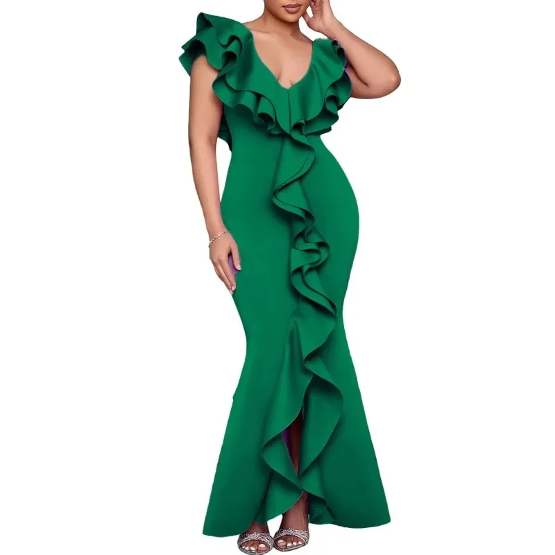 

Дашики, африканские платья для женщин, летние элегантные африканские платья с короткими рукавами и v-образным вырезом, вечерние вечерние длинные облегающие платья, наряды