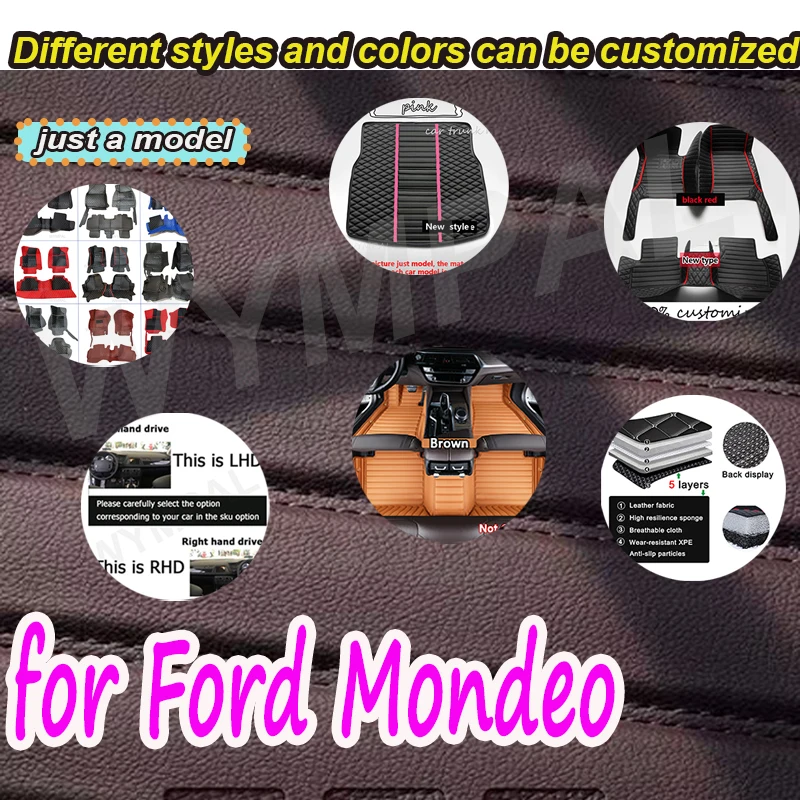 

Роскошные автомобильные коврики для Ford Mondeo Fusion Mk V 4 2017 ~ 2021 г., противогрязевые подушечки, водонепроницаемые напольные коврики