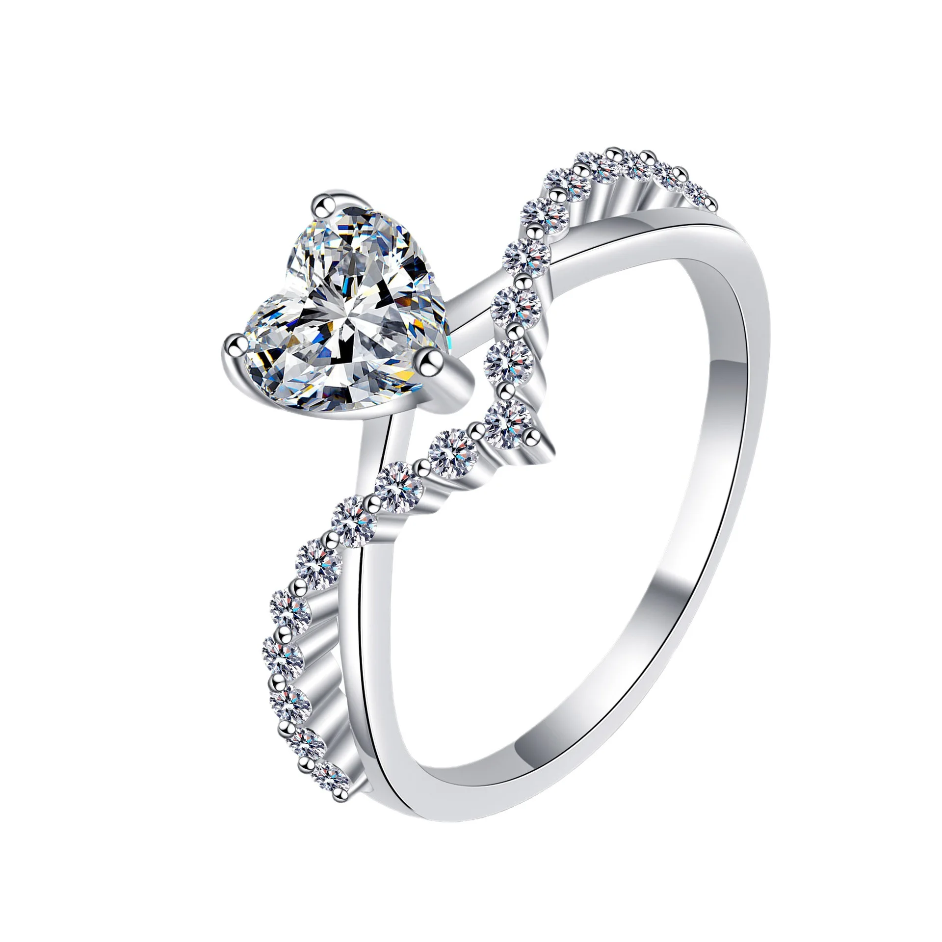 

Heart Proposal Light Luxury Ring 1ct Women Moissanite PT950 Platinum Exquisite Craftsmanship, Long-lasting & Shiny