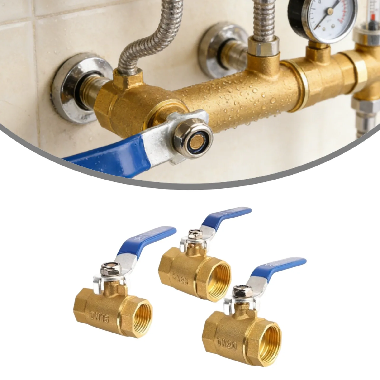 Brass Ball Valve Thread Water Air Flow Control Full Stop Valve Thread Conversion Connect Water Oil Adapter